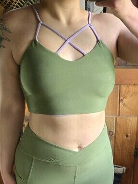 Wolven Criss Cross 4 Way Top Eucalyptus Lavender